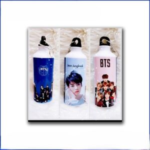 BTS Printed Water Bottle – Personalized K-Pop Fan Bottle with Jeon Jungkook & BTS Members Design