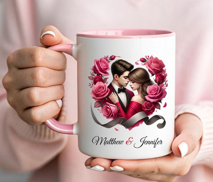 Personalized Couple Mug – Romantic Customized Love Gift with Name Print