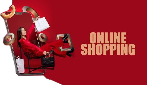 Photocomposition horizontal online shopping banner _ Premium Photo