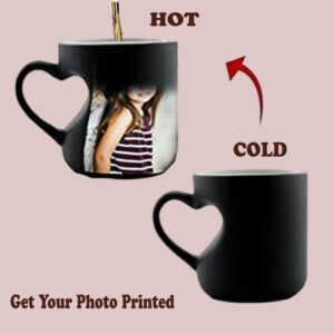 Personalized Heart Handle Magic Photo Mug – Heat Reveal Color Changing Cup